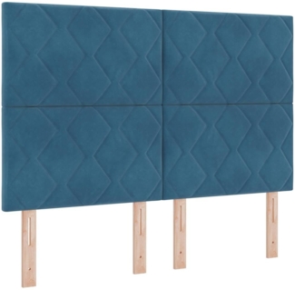vidaXL Boxspringbett mit Matratze Dunkelblau 140 x 200 cm Samt 3339906