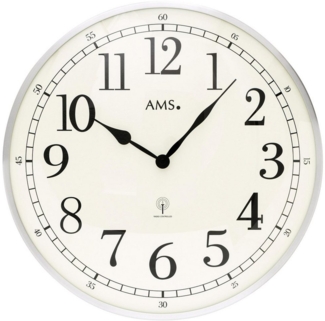 AMS Funkwanduhr F5606 (Quarzuhr, Wohnzimmer, Esszimmer,Küche,Büro,Ø 40cm)