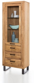 ELFO Standvitrine Vitrine Regal Tina in Wildeiche geölt Teilmassiv Breite 67cm B 67 x H 200 x T 40 cm