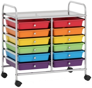 COSTWAY Rollcontainer, mit Schubladen Kunststoff, Rollwagen mit Rollen