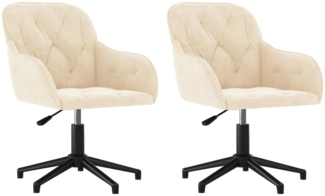 vidaXL Esszimmerstühle 2 Stk. Drehbar Creme Samt 3103386
