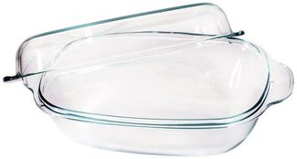 Ambition Auflaufform Excellent Hitzebeständige Schale mit Deckel 8,6L, Glas