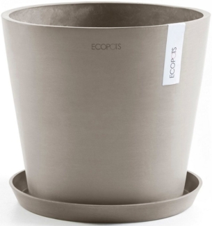 ECOPOTS Blumentopf Amsterdam 40 + Wassersystem Taupe, für innen und außen: frostsicher, bruchsicher und lichtbeständig