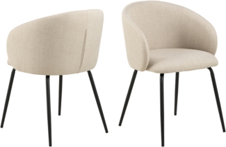 Armlehnstuhl >Eleanor< (2er-Set) in Beige - 56x80,5x54,5 (BxHxT)