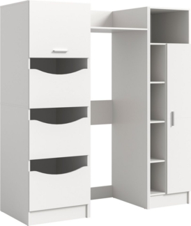 welltime Badmöbel-Set FALAS, TOPSELLER!, 3-teilig, Hauswirtschaftsraum Set, Breite 176 cm, (Set, 3-St, 1x Wäscheschrank, 1x Waschmaschinenumbauschrank, 1x Mehrzweckschrank), Kombination, Waschmaschinenumbau, Waschmaschinenschrank, Wäschekammer