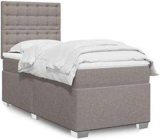 vidaXL Boxspringbett mit Matratze Taupe 90x190 cm Stoff 3292661