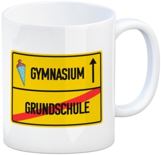 speecheese Tasse Gymnasium Ortsschild Kaffeebecher zur Einschulung