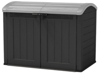 Keter Kunststoff Gartenbox/ Mülltonnenbox "Store-it-out Ultra" (2000 l), anthrazit / grau, 177 x 113 x 134 cm (B x T x H)
