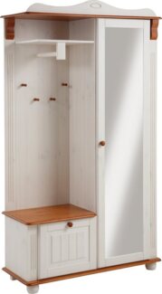 Home affaire Kompaktgarderobe Adele Breite 108 cm, mit Spiegeltür, aus massiver Kiefer, FSC®