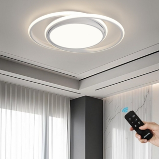 JDONG LED Deckenleuchte 54W Modern Ring Design Blau/Weiß KinderzimmerLamp, Dimmbar mit Fernbedienung, für Jungen Babyzimmer Schlafzimmer Wohnzimmer Ø52CM