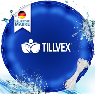 tillvex® Poolkissen Winter XXL 400cm rund blau | Luftkissen inkl. Reparaturkit | Winterkissen mit Sicherheitsventil | Poolpolster Pool Abdeckung Kissen Doppelnaht