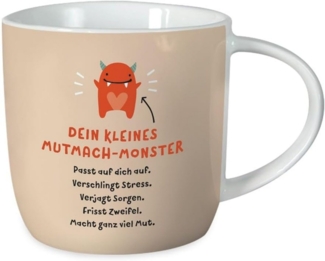 Grafik Werkstatt Tasse Grafik-Werkstatt Gute Laune Tasse, "Mutmach-Monster", Geeignet für die Mikrowelle und Spülmaschine