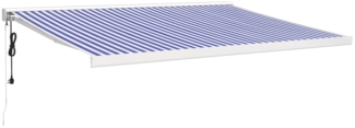 vidaXL Markise Einziehbar Blau und Weiß 4x3 m Stoff und Aluminium 3154573