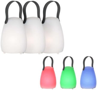 RGB LED Tischleuchte, Außenlampe, Fernbedienung, IP44, 3er Set