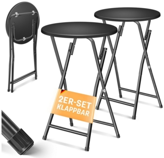KESSER Bistrotisch Stehtisch Bistrotisch mit PVC-Platte Wetterbeständiger Klapptisch (2-St, 4 Standfüße pulverbeschichtet), Partytisch Tisch rutschfest In- & Outdoor Hochzeit Empfangstisch