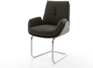 Freischwinger Clea-Flex Materialmix Schwarz Freischwinger flach Edelstahl