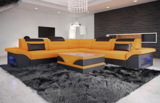 Sofa Dreams Ecksofa Polster Stoff Couch Sofa Brianza L Form Stoffsofa, Mikrofaser, mit LED, ausziehbare Bettfunktion, mit USB-Anschluss, Designersofa