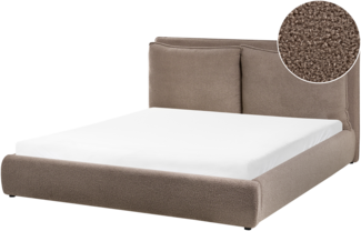 Bett mit Lattenrost Bouclé BAJONNA 160 x 200 cm Braun