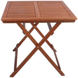Spetebo Beistelltisch Eukalyptus Gartentisch SEATTLE eckig - 70 x 70 cm (Packung, Klapptisch Beistelltisch Bistrotisch), Holz Tisch geölt