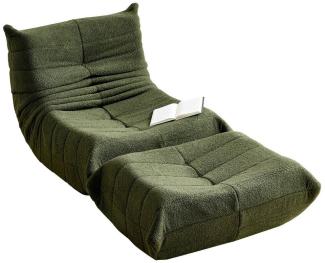 WISHDOR Sofa Loungesessel, Wohnzimmer Sofa, Einzelsofa Sitzsack, Teddyfleece+Schaumstoff mit hoher Dichte 2 Teile, Produkt als komprimierte Verpackung