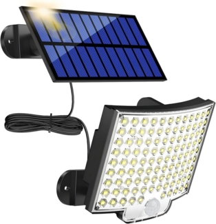 Athlix LED Solarleuchte LED Solarleuchte Solarlampe für Außen mit Fernbedienung, LED fest integriert, Außenlampe mit Bewegungsmelder, IP65 Wasserdicht, 5m Kabel