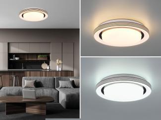 LED Deckenleuchte ATRIA Fernbedienung dimmbar Sternenhimmel Schwarz, Ø 27cm