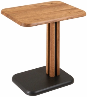 Beistelltisch höhenverstellbar Cris 55x58x40 Massivholz Grau/Wildeiche