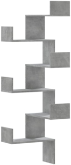 vidaXL Wand-Eckregal Betongrau 45x45x147 cm Holzwerkstoff 852639
