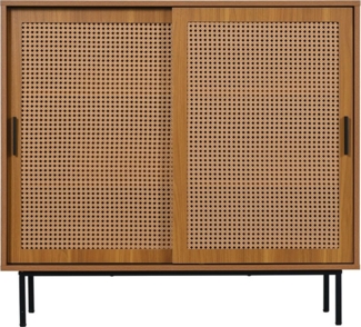 Sweiko Sideboard Küchenschrank, mit 2 Schiebetüren und Verstellbare Ablage, B100/H90/T37 cm