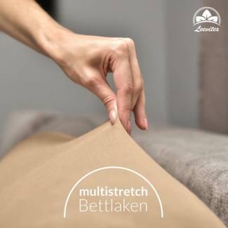 leevitex® Spannbettlaken Luxus Elasthan Jersey Spannbettlaken, Gummizug: Rundum-Gummizug