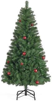 SONGMICS Künstlicher Weihnachtsbaum, 150 cm hoher Tannenbaum, Spitzen aus PVC, mit Metallständer, schneller Aufbau, grün