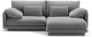 Micadoni Ecksofa Torino 3-Sitzer Samt Hellgrau Rechts