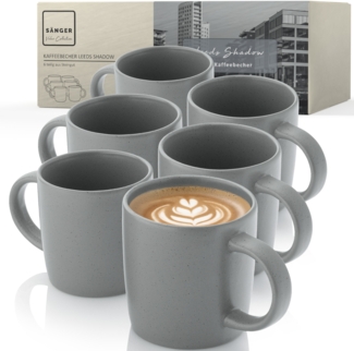 SÄNGER Steingut Kaffeebecher Leeds Shadow 6 teilig