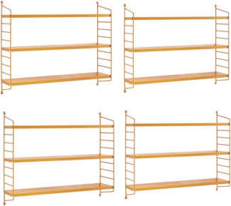 Modulares Wandregal Strängnäs 4er Set Orange [en. casa]