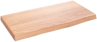 vidaXL Wandregal Hellbraun 40x20x2 cm Massivholz Eiche Behandelt 363623