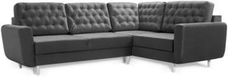 robin Sofa L-Form Sofa mit Schlaffunktion, 2 Bettkästen & Kissen vielfältige farben, anthrazit (H 95 x T 250 x B 195 cm)