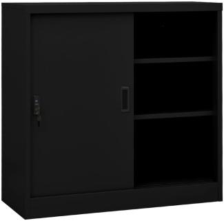 vidaXL Büroschrank mit Schiebetür Schwarz 90x40x90 cm Stahl