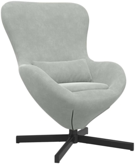 vidaXL Eiersessel Hellgrau 63 x 73 x 90 cm Samt 42002756