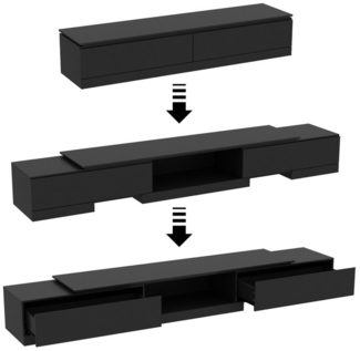 FUFU&GAGA Lowboard TV Schrank mit 3 Schubladen, Verstellbarer, 270 cm