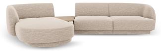 Micadoni Modulares Sofa Miley mit Recamiere 3-Sitzer Links Chenille Beige