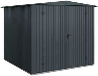 Hörmann Ecostar Metall-Gerätehaus Trend mit Satteldach Typ 2, 238x238 cm , anthrazitgrau, 5,7 m²,2-flüglige Tür