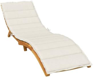 vidaXL Sonnenliegen-Auflage Melange Creme 200x70x4 cm Stoff 4002522