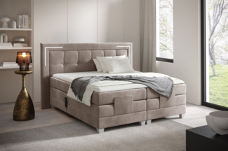 Boxspringbett Elektrisch Bett DORES 180x200cm in Stoff Fresh Macchiato