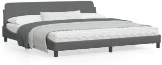 vidaXL Bettgestell "Dover" Dunkelgrau 200x200 cm Stoff 373246