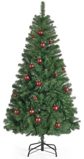 SONGMICS Künstlicher Weihnachtsbaum, 180 cm hoher Tannenbaum, Spitzen aus PVC, mit Metallständer, schneller Aufbau, grün
