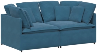 vidaXL Modulares Sofa mit Kissen Samt Blau 3321248