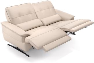 Sofanella Zweisitzer PERLO Ledersofa Ledercouch Ledergarnitur in Creme