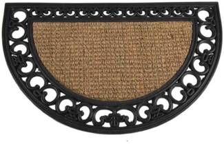 SIENA HOME Gummimatte Gazelle halbrund, Gummi/Kokos schwarz/natur, mit Kokosfaser Maße: 45x75 cm