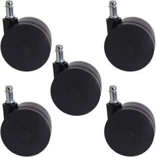 5er-Set Universalrollen T533, Bürostuhl-Rollen Stuhlrollen, 150kg belastbar, Schwerlast Ø 11mm