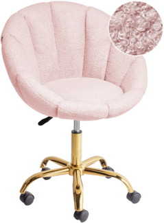 Schreibtischstuhl ANNABELLE Bouclé Pastellrosa